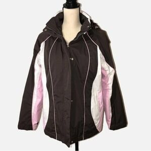Winter Coat Brown Pink White Small Athletech Womens